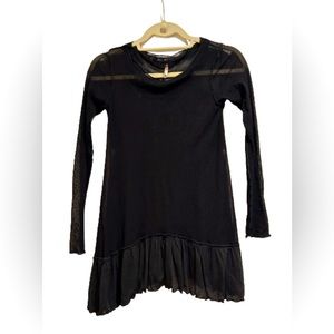Pete Long Sleeve Sheer Top with Ruffle Bottom, Size S